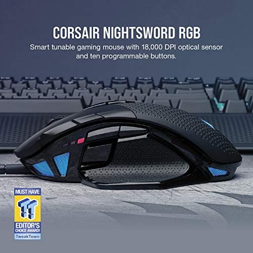 Детска слушалки Corsair Void RGB Elite USB Премиум-клас и Nightsword RGB - Удобна Детска мишка с произволна производителност FPS /MOBA,