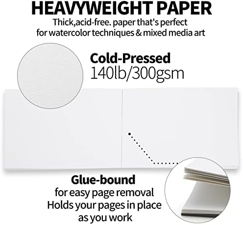 Бележник за акварельной хартия Qioпремиум-клас, на 6 × 9 см, студено пресовано, без киселина, (£140 / 300 гориво), 20 Бели листа,