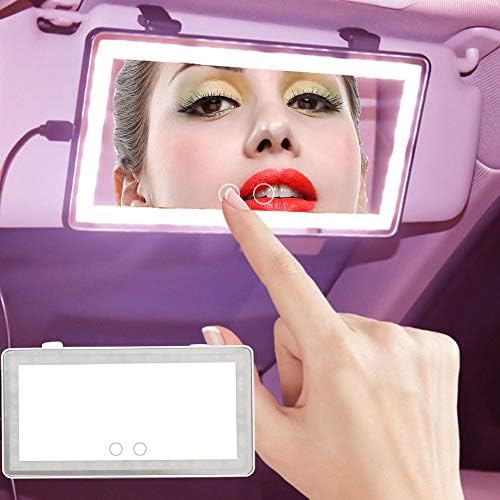 Автомобилно Огледало на сенника Smart Touch, 2-цветно Огледало За грим с подсветка, USB зареждане, компактен led Огледало За Грим, затеняющее