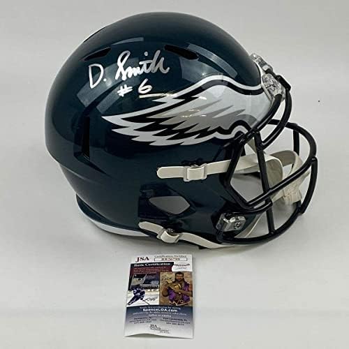 С автограф /Подпис DeVonta Smith Philadelphia Eagles FS Реплика на Каската JSA COA - Каски за колеж с автограф