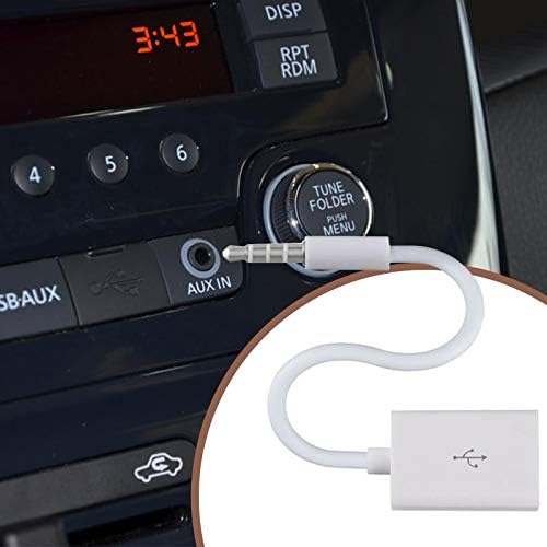 1 Бр AUX Адаптер-USB 1/8 инча/3,5 мм Plug Aux Audio Jack, включете USB 2.0, Женски Конвертор, Оловен Кабел Бял цвят, само за четене и