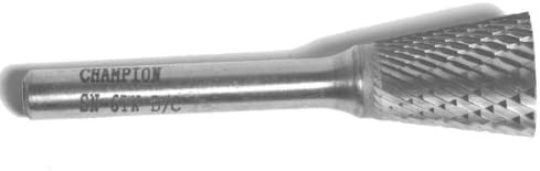 Режещ инструмент Champion USN2 Бур двойно отрязани Без покритие, Твърдосплавен във формата на обърнат конус, Диа на нож е 3/8 инча, Дължина