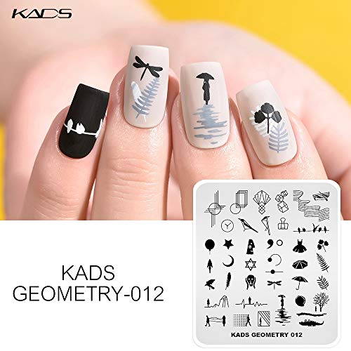 KADS 5шт Набор от Пластини за пробиване нокти Nails Art Штамповочная Плоча Уникален Грешен Геометричен Модел Модел на Нокътната плочка