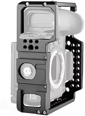 DSFEOIGY Алуминиева клетка за фотоапарат с прикрепен за студено башмака за видео Защитен калъф (Цвят: черен, размер: 170 * 126 * 67 мм)