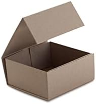 Cecobox 2 ЕЛЕМЕНТА Сгъваема кутия с магнитен капак за подарък опаковки (6 x6x2-3/4, Крафт)