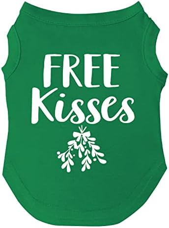 Безплатни размери на тениски Mistletoe Kisses Funny Christmas Къщата за Кученца, Играчки и Големи породи (Червен)
