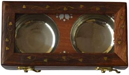 Дървена кутия за Подправки/Масала Дани със Стъклен капак и с Дървена Лъжица