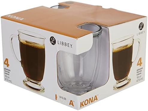 Набор от прозрачни стъклени чаши Libbey 4 бр., 16 унции, Kona