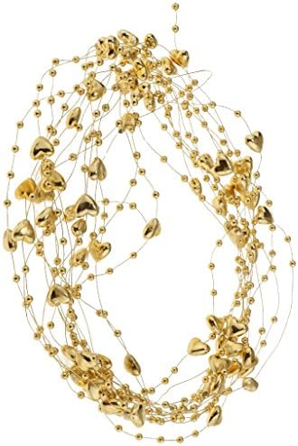 Гирлянда от Мъниста във формата на Сърце Taotenish за Коледни Diy, Сватбена Украса - Злато, 5 м