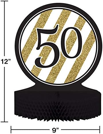 Централната Украса на масата, Черно и златно, 12 x 9, 50