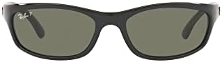 Мъжки правоъгълни Слънчеви очила Ray-Ban RB4115, Черно / Зелено с Поляризация, 57 мм