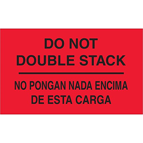 Двуезична Етикети Tape Logic®, без надписи Нада Encima De Esta Carga, 3 x 5, Флуоресцентно червено, 500/ролка, доставка от САЩ с отстъпка