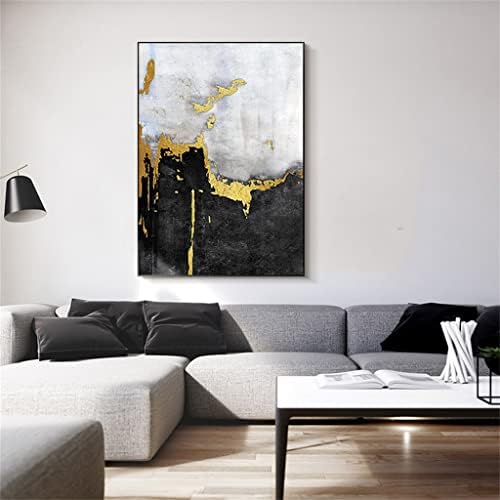 ZJHYXYH Златна Стенни Художествена Живопис, Абстрактна Живопис от Златно фолио, Ръчно изработени Украса на Хола Голям Платно Картина