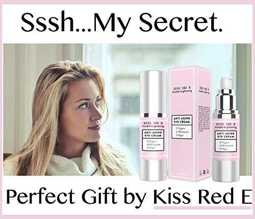 Kiss Red E анти-Стареене крем за очи за Жени И Мъже. Веган крем за очи от Тъмните кръгове, Подпухналостта и Бръчките, 1 унция, запасите