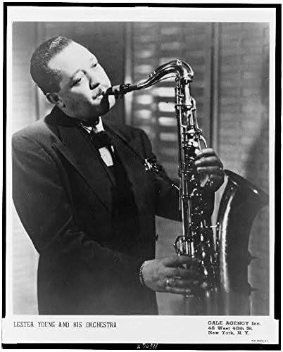 Исторически находки Снимка: Лестър Уилис Йънг, свири на саксафоне, 1909-1959, Президент, Американски джаз