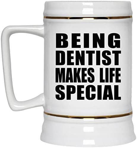 Designsify да Бъде Стоматолог Прави Живота по-Специални, Керамична Чаша за бира, чаши с дръжка за фризера на 22 грама, Подаръци за Рожден
