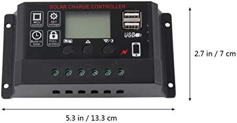 Hemoton USB Контролер Контролер за Слънчеви зареждане 10A 12 В 24 В Автоматичен LCD дисплей С Двоен USB Интелектуален Слънчев Заряд Регулатор