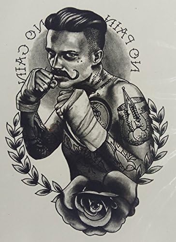 временна стикер татуировки, дизайн тайландски бокс, използван за датирането на тялото или мода, водоустойчив