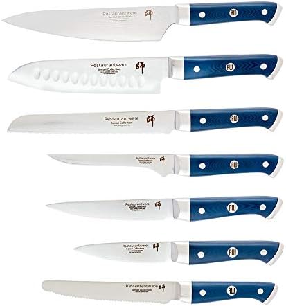 Набор от ножове готвач Sensei от 8 теми 1 с цветни кодированными игли Професионален Набор от ножове за готвачи - Высокоуглеродистая,