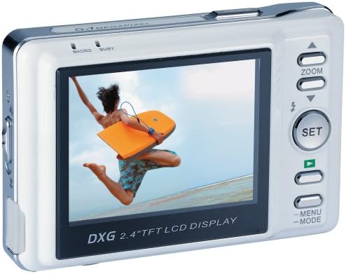 DXG DXG-538W 5,0-мегапикселова ультратонкая камера с 2,4-инчов LCD дисплей (Бял металик)