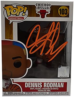 Денис Родман с автограф на Chicago Bulls NBA Funko Pop - Ръчно подпис и удостоверяване на JSA - Оранжево автограф