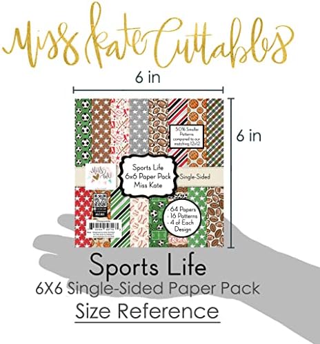 Набор от ценни книжа с модел 6x6 – Sports life - за вашата лятна албум за изрезки От висококачествена хартия с едностранно модел 6 x6