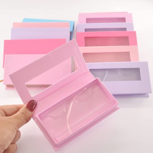 100шт Кутия за опаковане на фалшиви мигли Кутии за мигли Опаковка Изкуствени мигли 25 мм Калъфи за грима на миглите (Цвят: Style10, Размер: