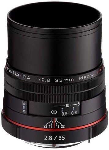 Фиксиран обектив Pentax K-Mount HD DA 35mm f/2.8 Macro 35-35 мм за фотоапарат Pentax KAF (Ограничен черен цвят)