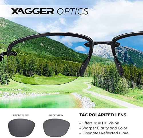 Xagger Поляризирани Слънчеви Очила за шофиране за Мъже Без Очила В Метални Рамки UV400 Защитни Слънчеви Очила