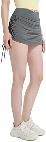 RIOJOY/ Черни Стаи къси Панталони-Поли с джобове за Жени, Еластична Пола на Експозиции за Момичета, Спортни Поли и Спортни Шорти