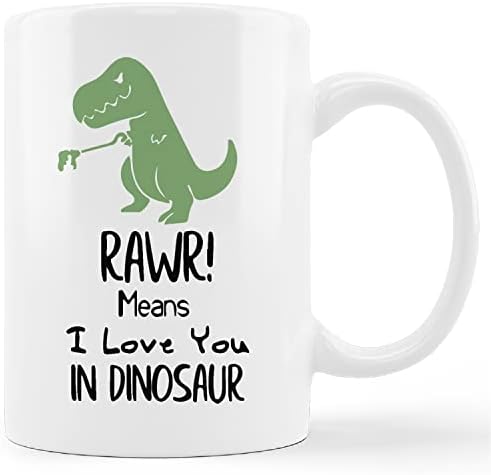 kunlisa Забавна Чаша с Динозавром, Rawa Означава, че аз Те обичам в Керамичната чаша с Динозавром-11 грама, Кафеена Чаша с Мляко и Чай,