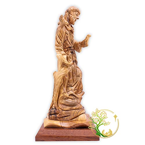 Статуетка на Св. Франциск от Асизи | Религиозна католическата статуетка от маслиново дърво, покровител на животните и природата, на Св.