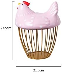 Метална кошница за яйцата, SEFAX - Кошница за яйцата, за събиране на пресни яйца - Държач за Яйца в селски стил, Преносим Кръгла кошница