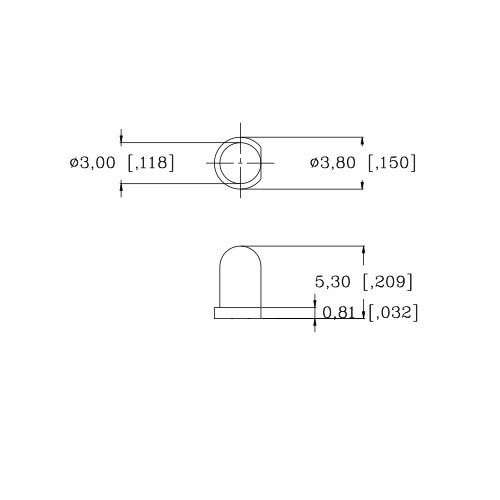3 мм 12 В Предварително свързан студен /прозрачен бял светодиод - ултра ярък (10, 11, 12, 13, 14, 15 В) (опаковка от 100 броя)