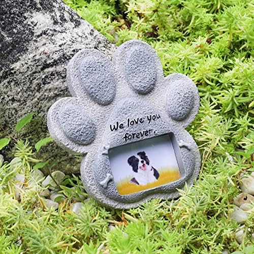 WCDJOMOP Паметни камъни за домашни любимци - Смоляная Надгробная печка за кучета и котки с Персонализирани Рамка за снимки, Запомнящи