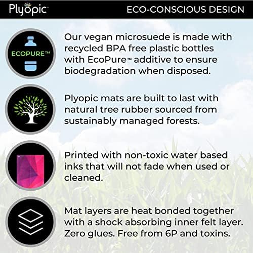 Универсална подложка за йога Plyopic | Луксозна подложка за пот / Комбинирано кърпа | Екологично Чист натурален каучук | идеален за практикуване