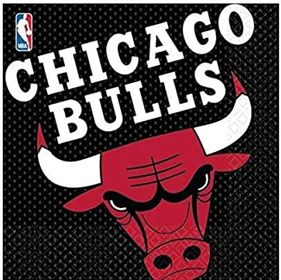 Салфетки за парти Chicago Bulls - 6 1/2 x 6 1/2 | опаковка от 16 броя