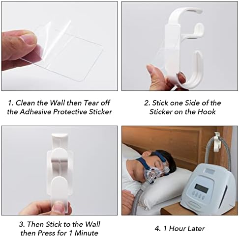 Държач за маркуч CPAP със защита срещу изключване - Кука за CPAP маска и държач за тръба CPAP - Органайзер за маркуч CPAP Предотвратява