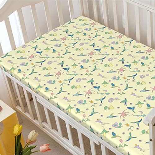 Чаршаф за легло в пастелни цветове, Стандартен Чаршаф за матрак на детско креватче Меки и Дишащи Кърпи -Бебешки Кърпи за момиче или момче, 28 x52, Бледо-Жълта гама цвет?