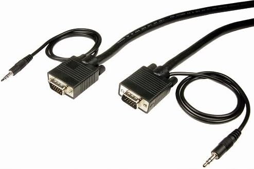 Кабели Неограничен SVGA кабел PCM-2240-10 аудио система с 3.5 мм мъж към мъж (10 фута, черен)