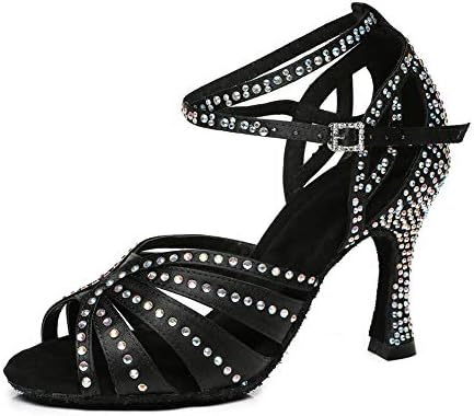 TINRYMX/ Дамски Обувки за Балните Латино Танци С Кристали, Суперлегкие Обувки за Салса, Светски Сватбени Обувки за изказвания, YCL440