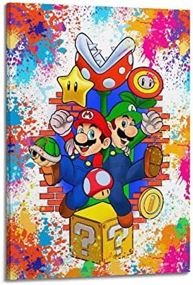 Анимирани плакат Mario Bros . Игри Плакат на Филма, Платно, Плакат, монтиран на стената Артистичен Интериор, Принт, Картини за Всекидневна,