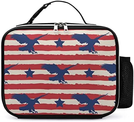 Кожена Чанта-Тоут С Шарките на Американски Орел За Обяд за Еднократна употреба С Дръжка С Ключалка За Офис Пикник И Пътуване
