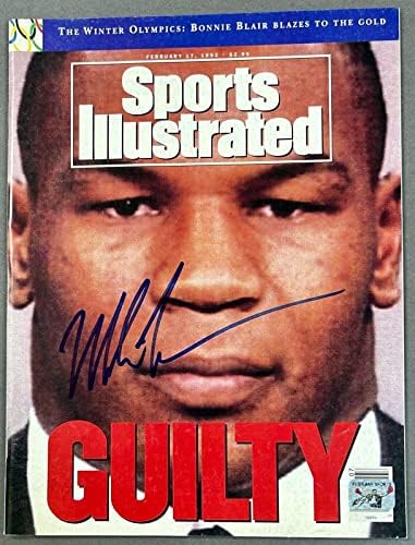 Майк Тайсън Подписа на списание Спортс илюстрейтид Истински Майк Тайсън Февруари 1992 - Боксови списания С автограф