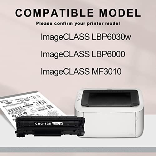 PIONOUS CRG125 3484B001 125 Смяна на тонер касета CRG-125 за Canon ImageClass LBP6000 LBP6030w MF3010 Тонер за принтер (черен, 1 опаковка)