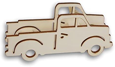3D Знак Crafters Square Unfinished Wood Truck - 7 См дължина и 1,5 инча (Нисък камион), Средно