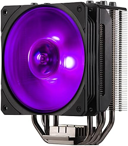 Система за охлаждане Cooler Master Hyper 212 RGB Black Edition - Стилни, цветни и точна - 4 топлинни тръби непрекъснат директен контакт с ребра, вентилатор SF120R RGB
