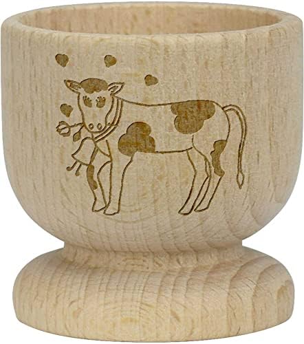 Дървена чаша за яйца Azeeda Крава с роза (EC00022939)