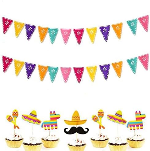 Мексикански Фетровый Банер Picado Banner-Филц Банери за Мексикански партита Fiesta, Украса Dia De Los Muertos, Вечерни Аксесоари (триъгълник)
