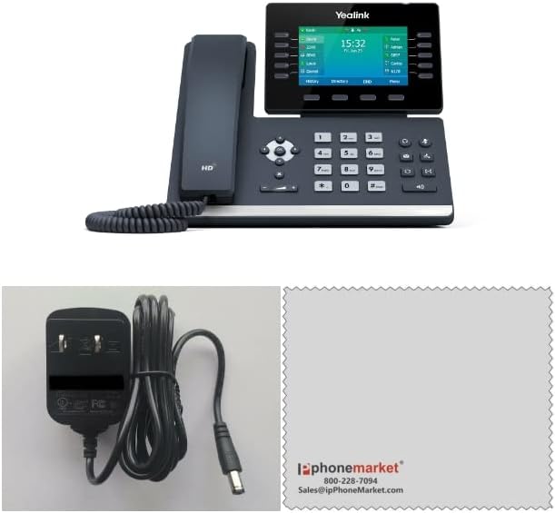 IP телефон Yealink T54W с адаптер на захранване и кърпа от Микрофибър IP Phone Market В Пакет